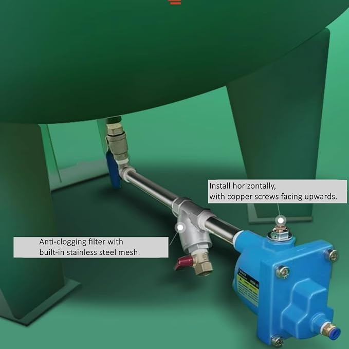 G1/2 BSP Air Compressor Drain Valve withstand 2.5 Mpa, Mechanical Auto Drain for Air Compressor Condensate
