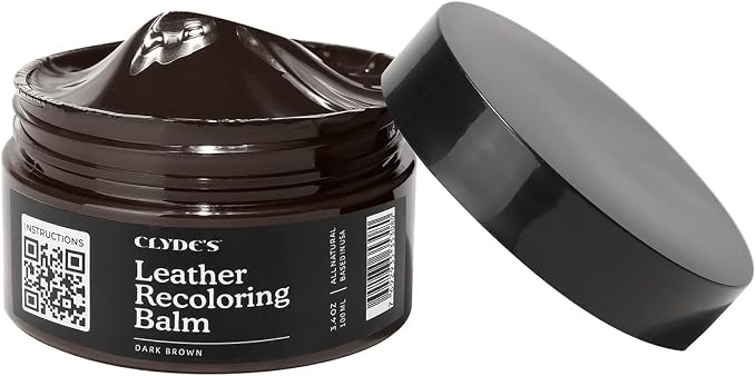 Clyde's™ Leather Company Leather Recoloring Balm – Color Restore & Scratch Repair Kit for Faded Leather Furniture, Car Seats, Sofa & Vinyl | 23 Colors | Non-Toxic Dye