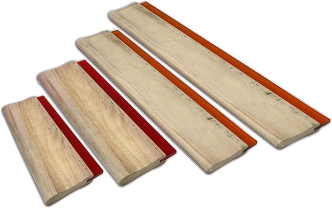 4 pcs Silk Screen Printing Squeegee Ink Scraper 6.3" / 9.4" / 13" / 18" Scratch Board 75 Durometer
