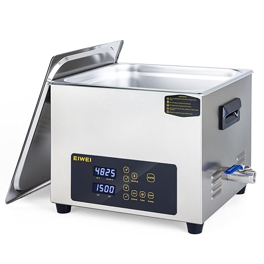 15L Ultrasonic Cleaner, One-Touch Cleaning, Heating, Dual-Frequency, Sweep Frequency, Touch Ultrasonic Cleaning Machine for Labs,Carburetor,Jewelry,Dentures,Automotive Parts