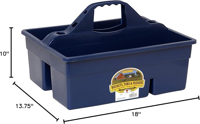 Little Giant® Plastic DuraTote | Horse Grooming DuraTote | Durable Tote Box Organizer with Easy Grip Handle | Extra Thick Sidewalls | Navy