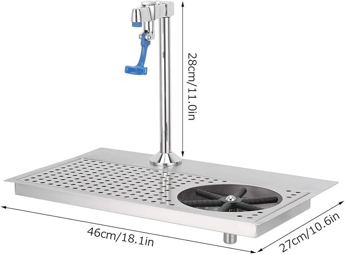 Topyond Automatic Glass Washer Kit, Commercial Glass Cup Rinser, Multi-Angle Water Outlet, Faucet, Plum Blossom Hex Cup Holder, Stainless Steel Pitcher Rinser for Hotels, Cafés Restaurants