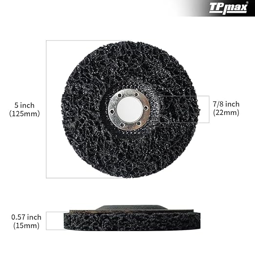 TPmax 5" x7/8" Stripping Discs Rust Remover Wheel Remove Paint and Oxidation Poly Strip Wheel Disc Abrasive Angle Grinding Wheel - 3 Pack(Purple/Blue/Black)
