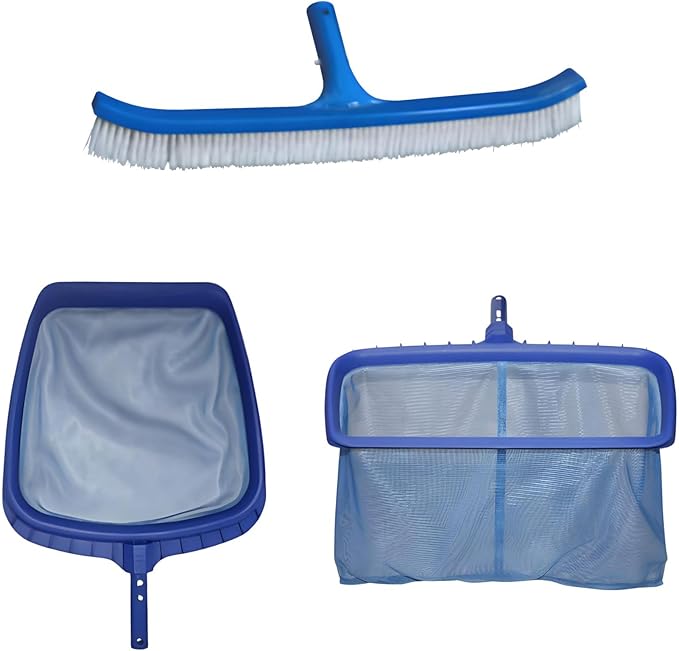 Wessel-Werk 18-Inch Deluxe Pool Brush Head System for Above-Ground and In-Ground Pools (18" Pool Brush & Dual Nets)