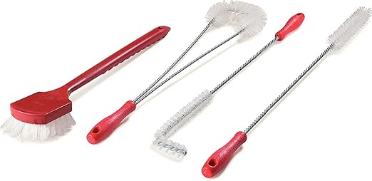 SPARTA 4012005 Plastic High Heat Brush, Fryer Brush With Rigid Plastic Bristles For Commercial Kitchens, 28 Inches, Red