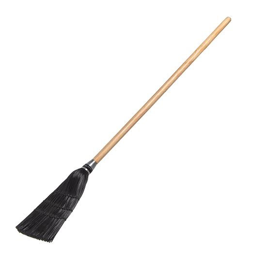 Carlisle FoodService Products 4168303 Synthetic Corn Toy/Lobby Broom with Wood Handle, Polypropylene Bristles, 40" Overall Length, Black (Case of 12)