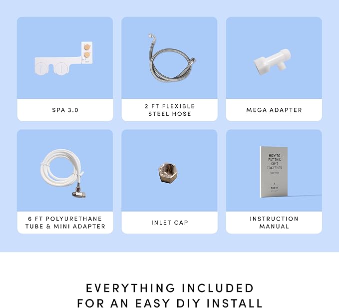 TUSHY Spa Warm Water Bidet Attachment for Toilet. Universal Fit, Easy Install (Requires Sink Access for Optional Temperature Control) Self Cleaning, Adjustable Pressure, Angle Control, Brushed Nickel
