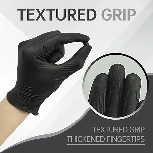 Jointown Nitrile Exam Gloves, 3.5 Mil Medical Black Gloves Disposable Latex Free Powder-Free For Exam, Food Prep Cleaning, Large Case of 1000, L