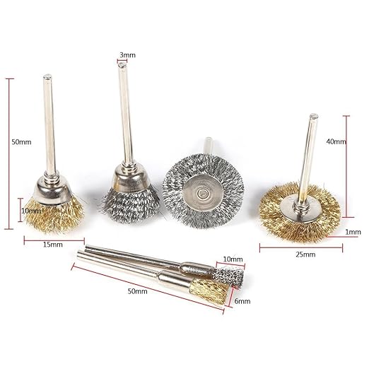 Rocaris 36Pcs Brass Steel Wire Brush Polishing Wheels Full kit for Rotary Tools