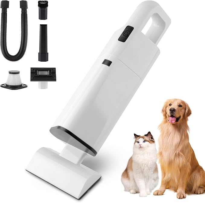 Cordless Vacuum Cleaner Handheld - 20000Pa Powerful Suction, 2-Speed Hand Vacuum Cordless Rechargeable for Car, Pet Hair, Stairs, Carpet, Couch - Portable Vac with HEPA Filter & 4 Attachments