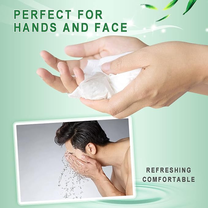 100 Pack Green Tea Wet Wipes Bulk for Homeless, Clean Face Hands Quickly, Green Tea Wet Wipes Bulk for Homeless, Perfect for Hiking Camping Travel Outdoor
