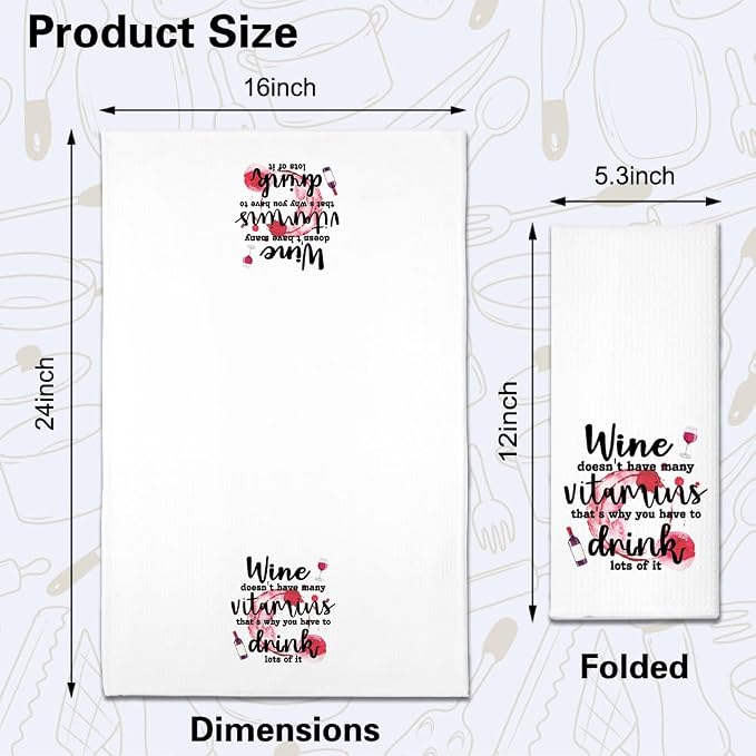 Cheers to Pour Decisions Funny Kitchen Towels 2 Pack, Sweet New House Gift for The Hostess, Christmas Birthday Housewarming Gift for Mom Grandma Sisters Neighbors Friends