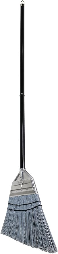 Fuller Brush Angle Broom – Heavy Duty Broom with Split End Bristles, Steel Handle, Indoor/Outdoor Floor Sweeper for Home, Garage, Patio