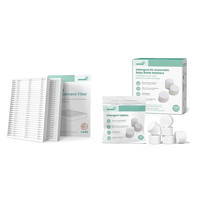 GROWNSY 2PCS HEPA Filters Detergent Washing Tablets 200PCS