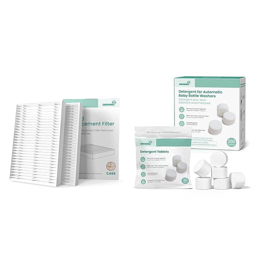 GROWNSY 2PCS HEPA Filters Detergent Washing Tablets 200PCS