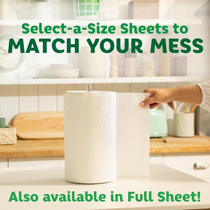 Bounty Select-A-Size Paper Towels, 2 Double Plus Rolls, White, 113 Sheets Per Roll