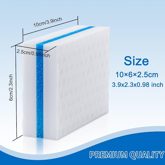 M. Neat Upgrade Melamine Sponge, 20 Pack Extra Thick More Lasting 3X Density Premium Magic Sponge Eraser, Multi Surface Power Scrubber Foam Stain and Mark Removal Cleaning Pads