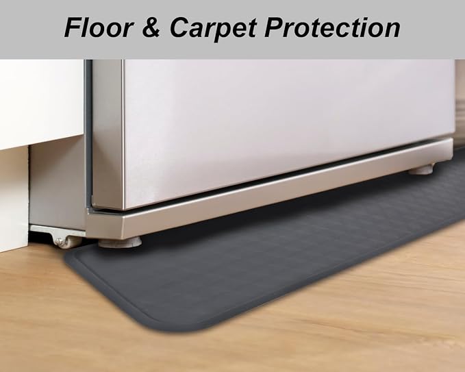 Refrigerator Mat, Washing Machine Spill Liner, Drip Tray and Leak Catcher Mat, Fridge Mat Prevent Water Leakage and Floor Damage from Elecrical Equipment Heavy Duty 37.5'' x 8.5'' Grey
