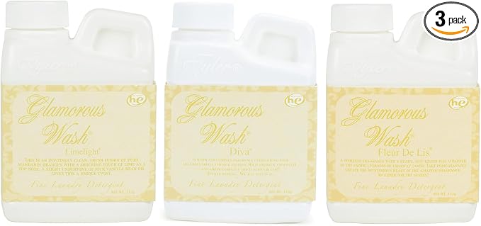 Elanze Designs Tyler Candle Glamorous and Luxurious High Efficient Wash 4 ounce Scented Fine Laundry Detergent Pack of 3; Diva, Limelight, Fleur de Lis