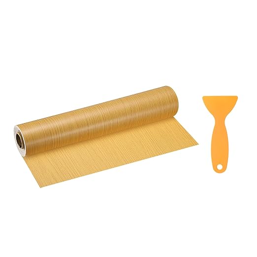 HARFINGTON Wood Grain Repair Tape 11.8 Inch x 33ft Self Adhesive Repair Patch Tape Simulated Wooden Floor Tapes with Plastic Scraper for Tables Doors Windows Furniture, Oak