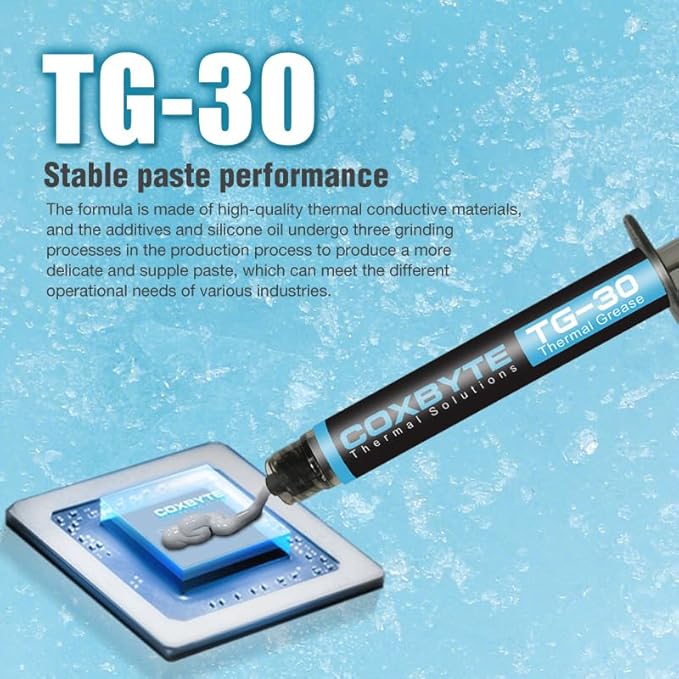 TG-30 Thermal Paste, 17.5W/m-K High Thermal Conductivity, Non-Conductive Thermal Grease for CPU/GPU/Laptop/Server, 5+ Year Longevity，Big Size，20g