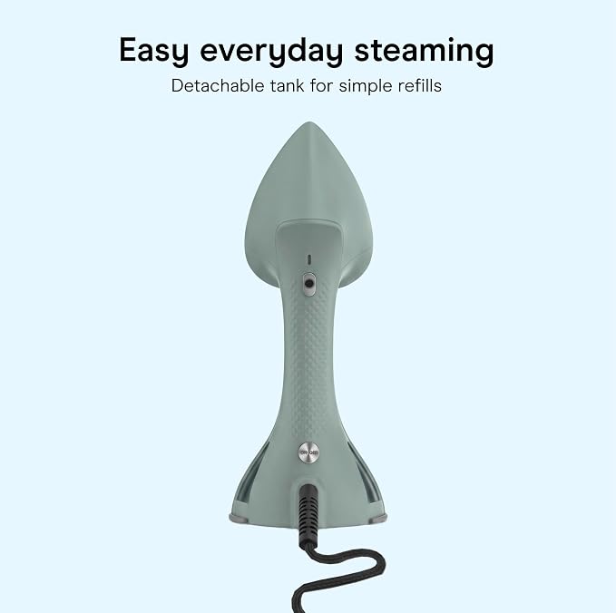 Conair 2-in-1 Iron Garment Steamer | 1700W Turbocharged Steam for All Fabric Types, Steam and Press, Green, GSI200TG