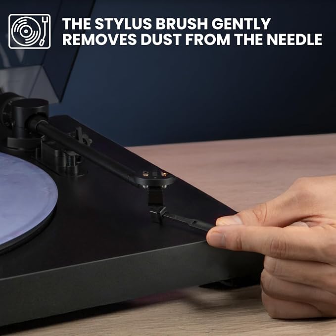 Big Fudge Vinyl Record Cleaning Kit - 4-in-1 Vinyl Record Cleaner Kit for Records Includes Ultra-Soft Velvet Brush Cleaning Liquid Stylus Brush and Storage Pouch - Pro Records Care