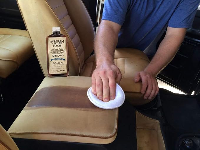 Leather Milk Leather Water Repellent and Protector - Water Protectant No. 3 - All Natural, Non-Toxic Water Proofer and Liquid Sealant. Made in the USA. 2 Sizes. Includes Premium Applicator Pad!