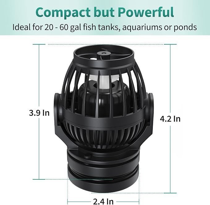 Uniclife 2100 GPH Aquarium Wave Maker for 60-120 Gallon Fish Tanks Adjustable Circulation Pump with Controller and Magnet Mount for Marine Freshwater Aquarium Circulation Pond