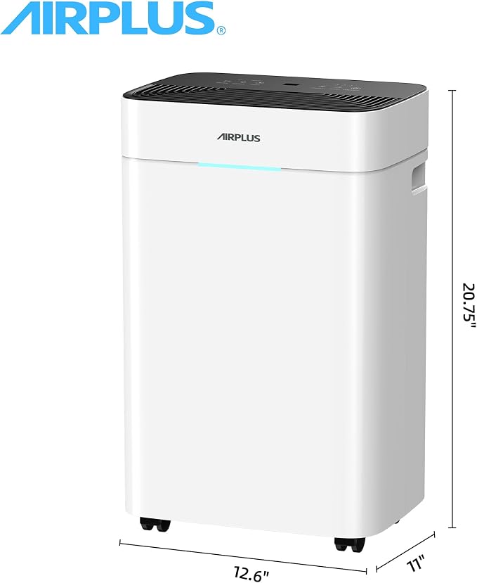AIRPLUS 4500 Sq Ft Dehumidifier for Home and Basement, 72 Pint Portable Dehumidifiers with Drain Hose for Large Room, Quiet Sleep Mode Dehumidifier for Bedroom, RV De humidifier for Inside Camper