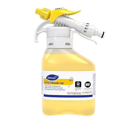 Diversey 93313117 SUMA Break-Up High Foaming Degreaser, Cleans Floors, Walls & Food Contact Surfaces, Concentrate, Ready-to-Dispense RTD Spray, 1.5-Liter (Pack of 2)