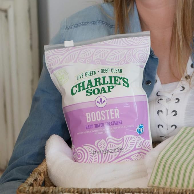 Charlie's Soap Booster & Hard Water Treatment (2.64 Lbs, 2 Pack) Natural Powdered Water Softener and Laundry Booster – Safe and Effective