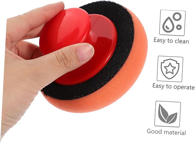 ULTECHNOVO 5sets Ergonomic Handle Car Polishing Wax and Polish Applicators Soft Sponge Pad for Auto Buffing Car Waxing Pad
