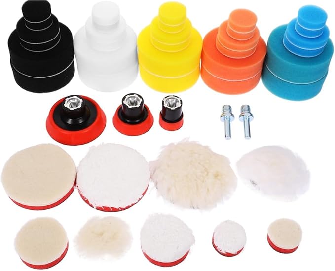 Car Buffer Polisher for Drill 1 Set Buffing Pads Polishing Sponge Discs Drill Buffer Attachment Car Wax Kit