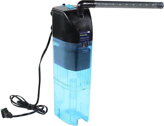Penn-Plax Cascade 600 Fully Submersible Internal Filter – Provides Physical, Biological, and Chemical Filtration for Aquariums and Turtle Tanks