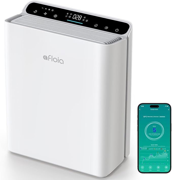 Afloia Smart Air Purifier for Home Large Room, Covers up to 2000 Sq Ft | PM2.5 Display, Auto Mode, App Control, Alexa Compatible, 4-Stage Filter, Washable Pre-Filter, 28 dB Sleep