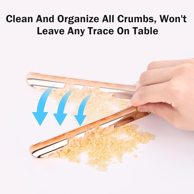 Crumbers for Servers, Compact Crumb Sweeper with Pocket Clip, Scraper Tool Kitchen, Serveware Tabletop Clean Accessories in Restaurant & Home for Waiters, Waitresses and Server (20 PACK, Rose Gold)