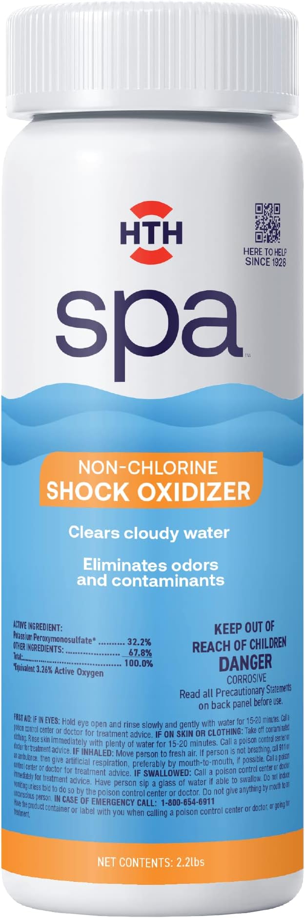 HTH Spa 86134 Clear Chlorinating Sanitizer and 86135 Non Chlorine Shock Oxidizer for Spa and Hot Tub Care
