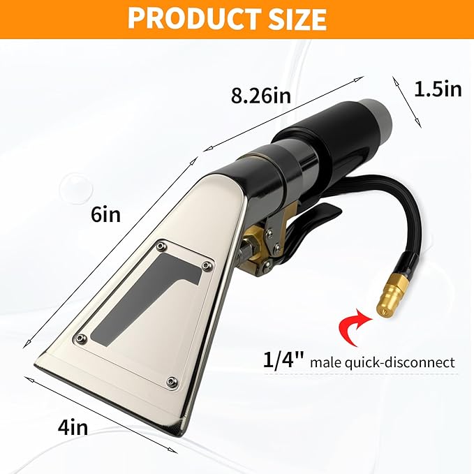 Upgrade Extractors Upholstery Detailing Tool with Viewing Window,Auto Detailing Tools Hand Wand, Carpet Cleaning Extractor with Clear Head for Mytee/ShopVac & Most Portable Carpet Attachment