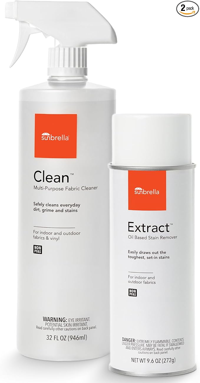 Sunbrella Clean (32 fl oz) + Extract (9.6 oz) Bundle | Clean Multi-Purpose Upholstery Cleaner with Extract Oil Stain Remover Fabric Cleaner