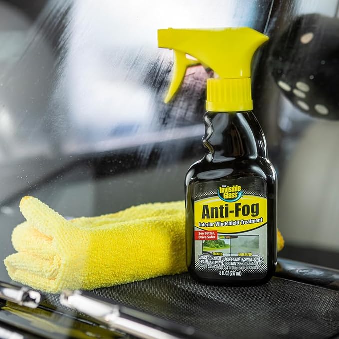 Invisible Glass 92472 Anti-Fog Interior Windshield Treatment Car Glass Defogger Cleaning Spray Prevents Windshield Fogging To Improve Driving Visibility, No Streaks or Haze, 8 Fl Oz, Pack of 1