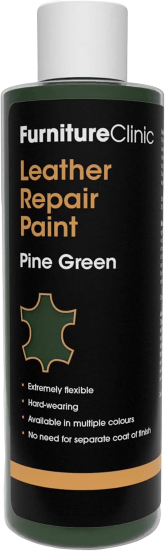 Furniture Clinic Leather Repair Paint | 2-in-1 Seal and Color | Use on Scratches, Tears, and Holes in Car Seats, Furniture | Quick and Easy Leather Repair Kit for Furniture (Pine Green, 250ml / 8.5oz)