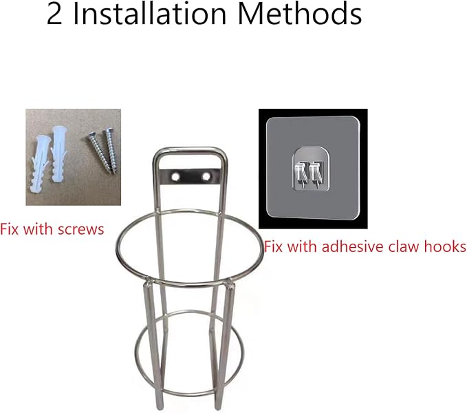 6 Pcs Stainless Steel Wipes Holders Wall Brackets,2 Installation Methods,Cleaning Wipes and Diapers Container Organizer Dispenser for Hospital,Bathroom,Office,Home