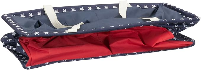 Household Essentials Red, White, and Blue Krush Container All-Purpose Utility Tote with Pockets