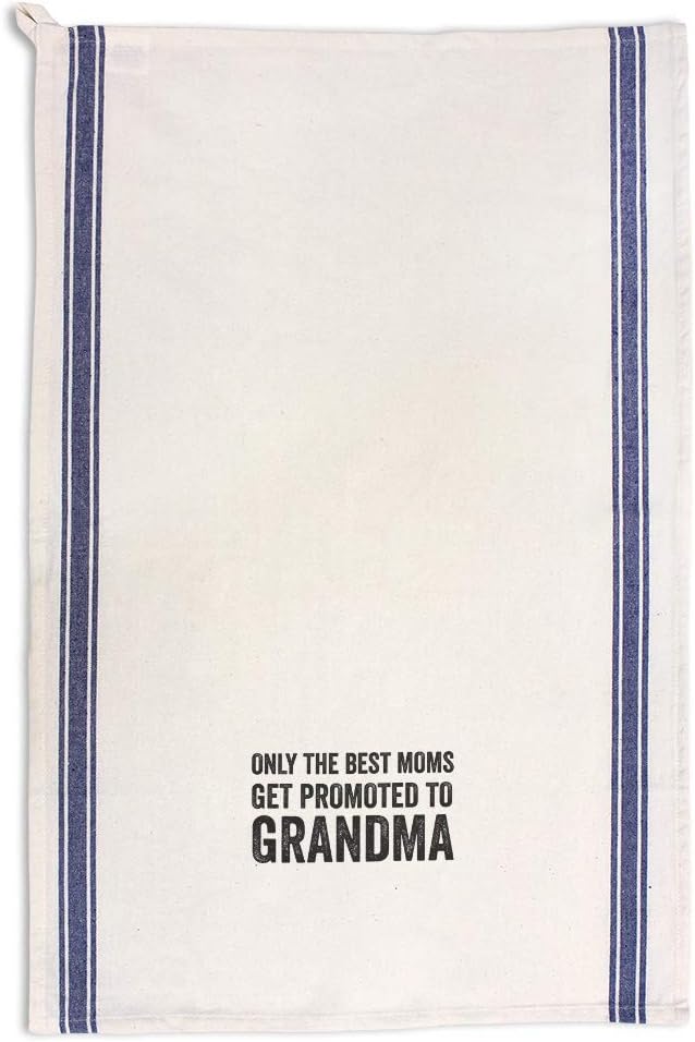 Style In Print Custom Decor Kitchen Towels Only The Moms Get Promoted to Grandma Family & Friends Family & Friends Mom Cleaning Supplies Dish Towels Blue Stripe Design Only