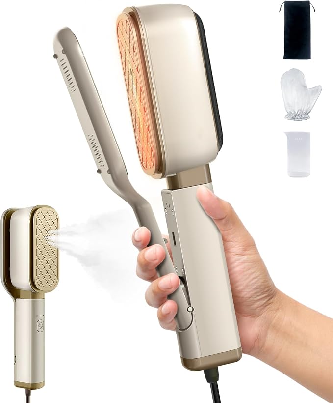 Press Iron Steamer for Clothes Portable: 3-in-1 Travel Steamer for Clothes Portable Mini, Handheld Garment Steamer for Home, Wet & Dry Iron, 15s Fast Heat up,No Ironing Board Required