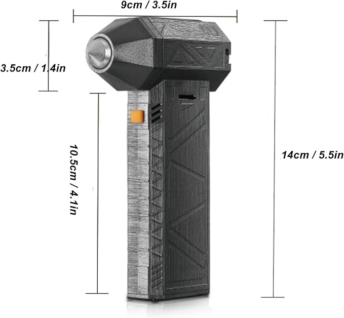 Dry Blower, 130000RPM Cordless Handheld Powerful Brushless Motor with High Speed Turbofan, 3 Speed Adjustments, Portable Air Duster for PC Car Outdoor
