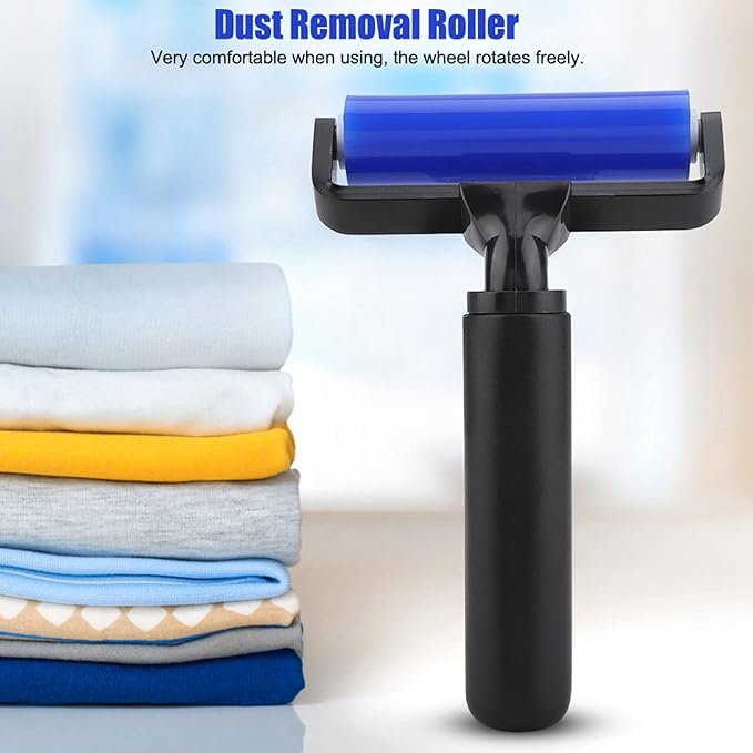 Dust Removal Roller,Sticky Lint Roller with Cover Reusable Washable Travel Dust Picker Cleaner Remover Brush Value Set for Clothes, Pet,Hair,Debris,Bedroom, Living Room, Office(4 inches)