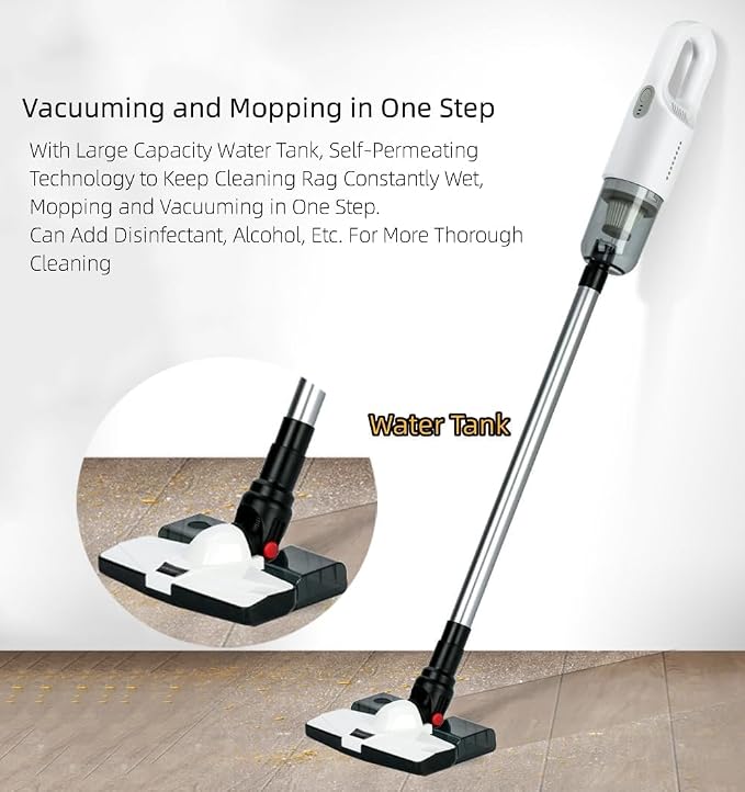 Cordless Vacuum Cleaner, Vacuum and Mop Combo, Lightweight Rechargable Stick Vacuum, Deep Clean and Wash, for Home Hardwood Floor Carpet, Gift for Holidays Birthday