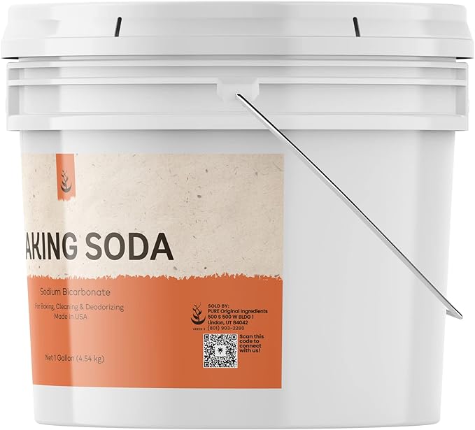 PURE ORIGINAL INGREDIENTS Washing Soda & Baking Soda Bundle (1 Gallon Buckets), Cleaning, Baking, Fine Powders